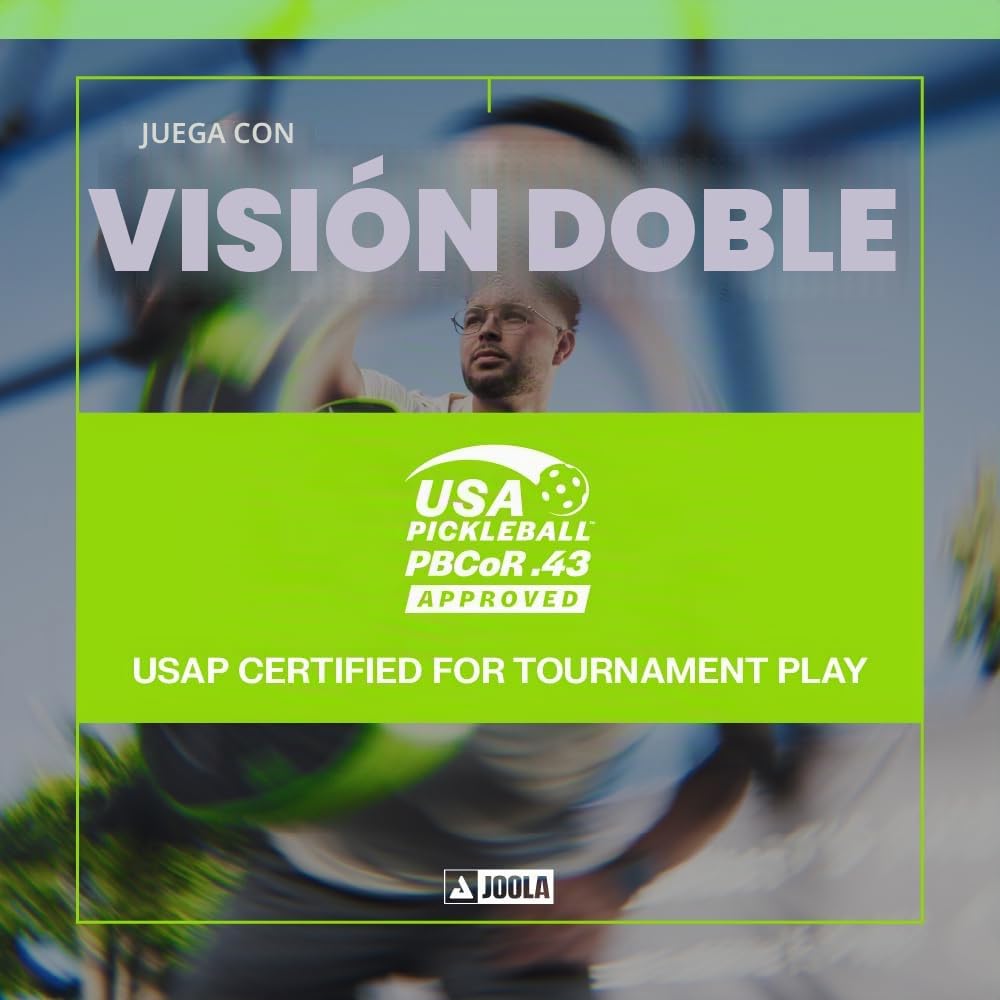 JOOLA Perseus Double Vision Pickleball Paddle,Charge Green,16mm,Pala homologada por la USAP