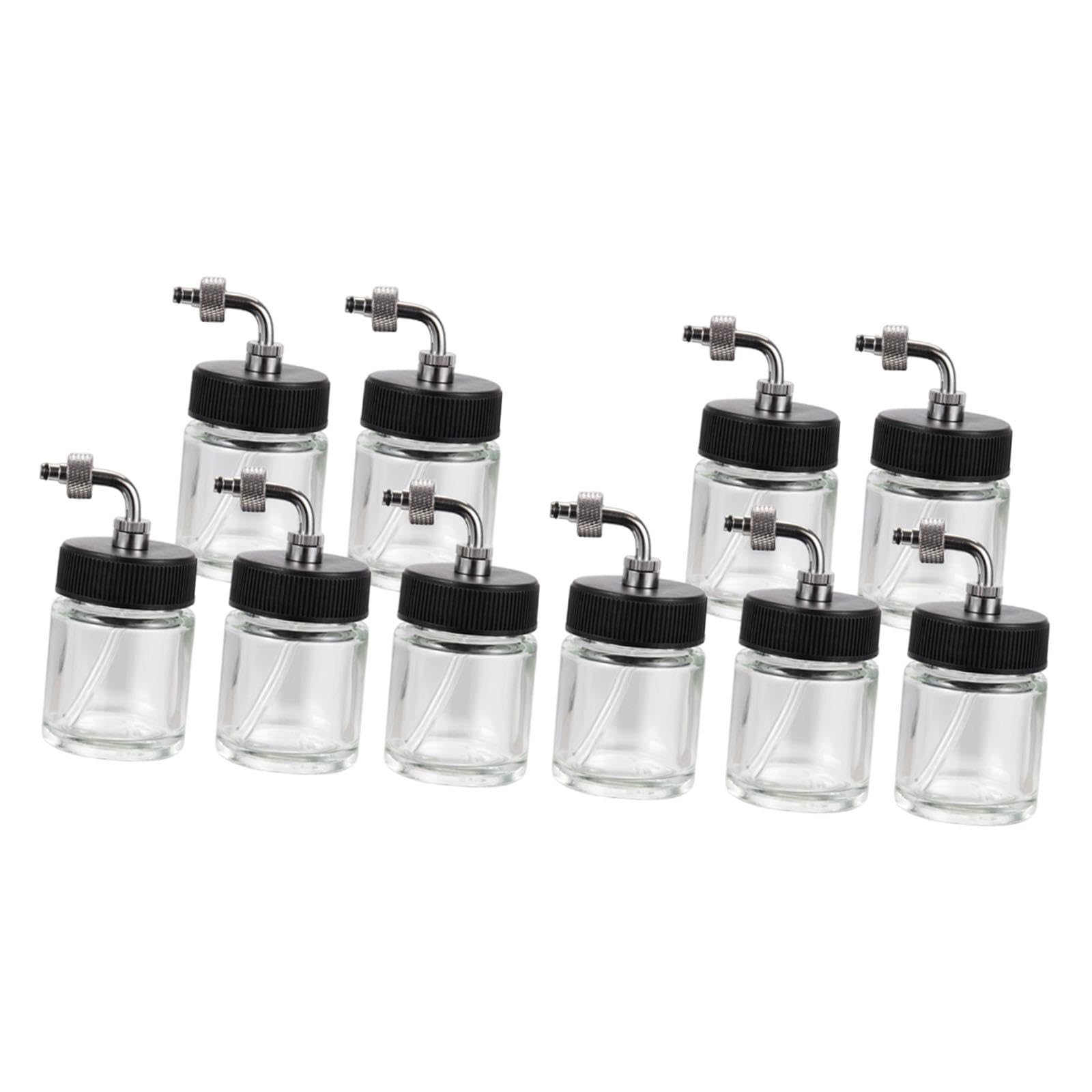Sharplace Lot de 10 flacons pour aérographe : outils de peinture durables, faciles à nettoyer et à utiliser. Accessoires robustes : pots de rangement vides pour, Style B