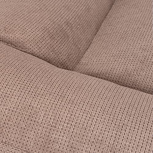 Knuffelwuff orthopädisches Hundebett aus kuscheligem Velours mit Handwebcharakter Sofia 100 x 80cm Beige - Abnehmbarer Bezug - waschbar - für große, mittelgroße und kleine Hunde