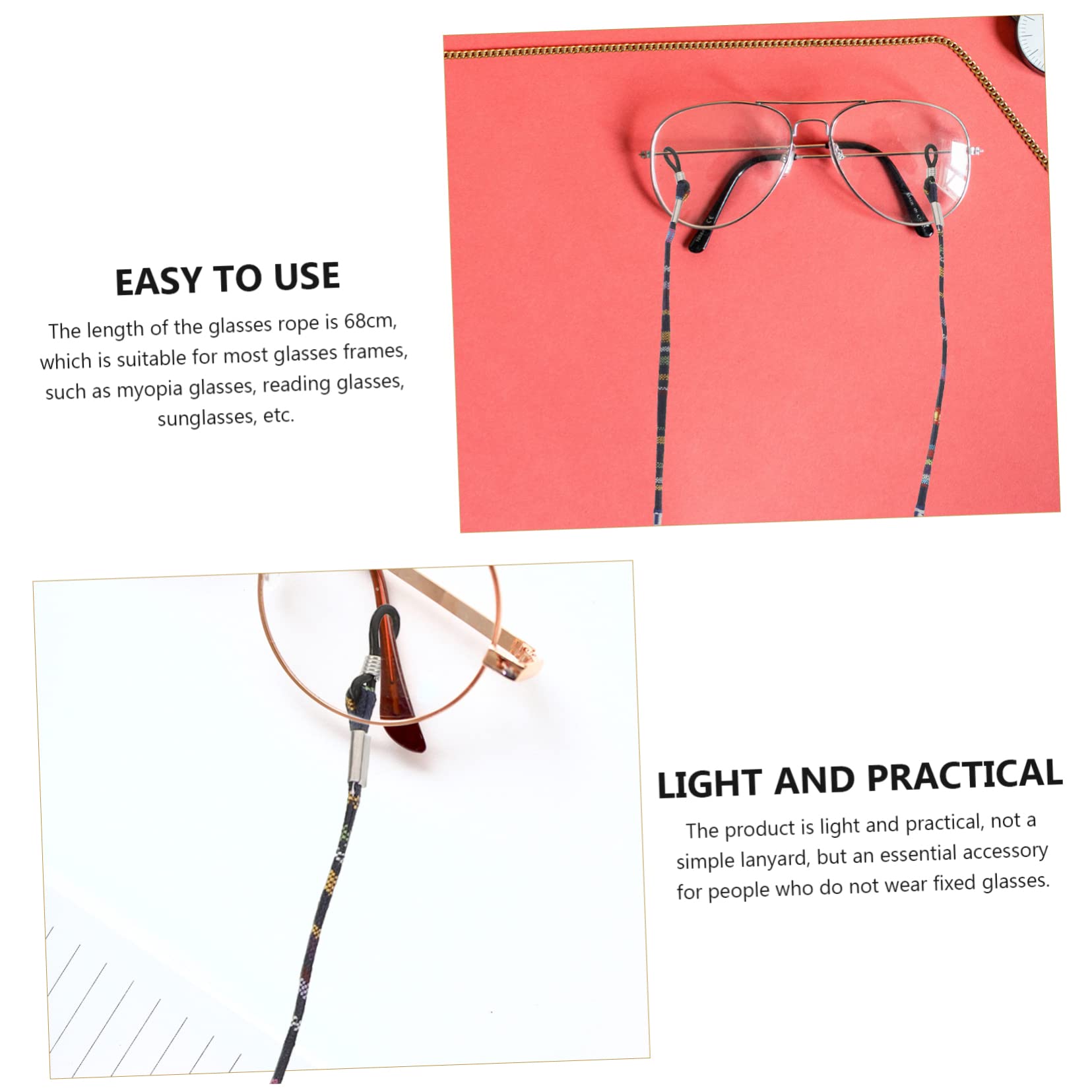 SOIMISS Brille Seil Sonnenbrillenclip Sonnenbrille Clip Brillenband Für Camping Brillenständer Anti-verlorener Brillenbügel Hängende Kette Polyester Baumwolle