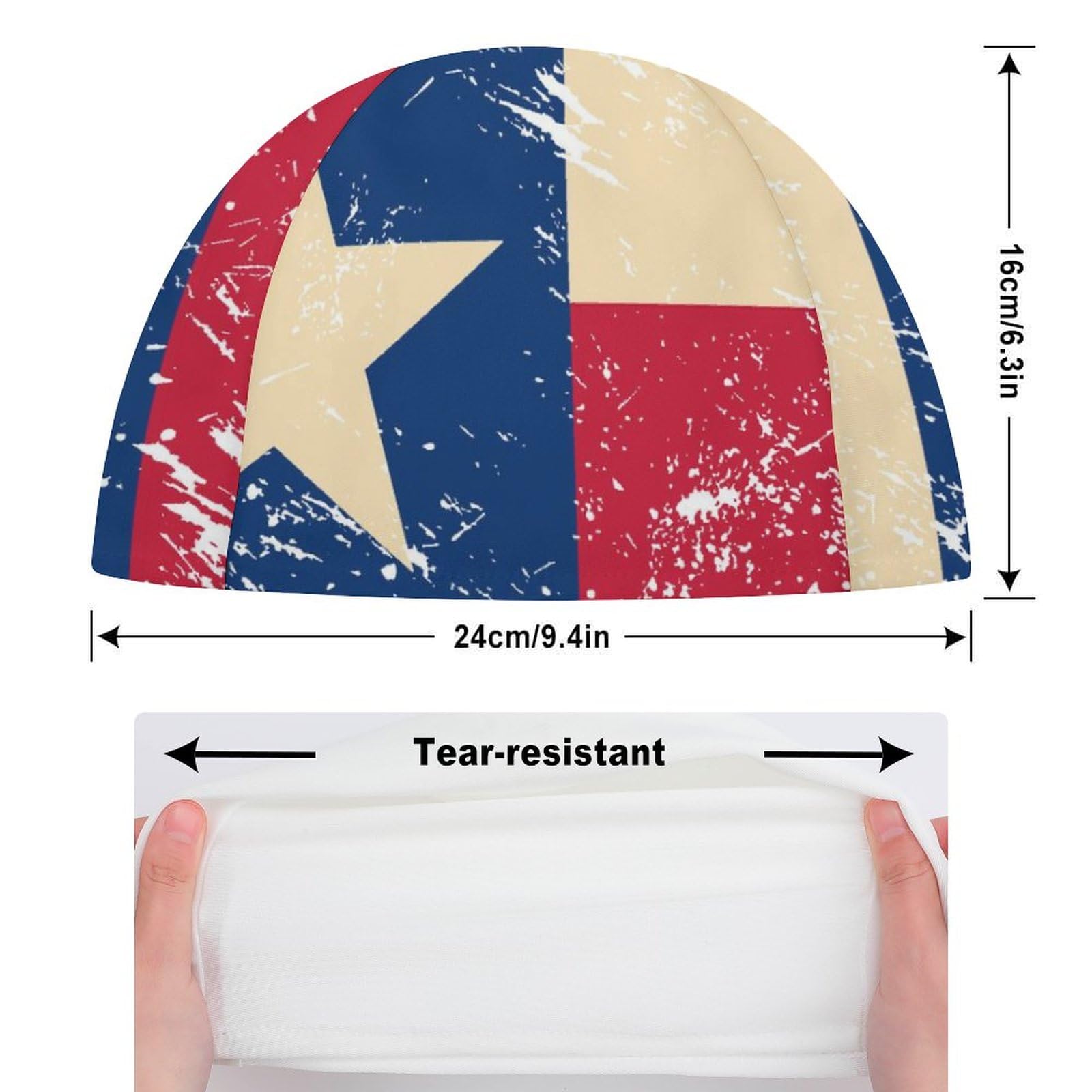 Texas State Flag Swim Cap for Men Women Adult Swimming Caps for Short Long Hair Waterproof Bathing Caps