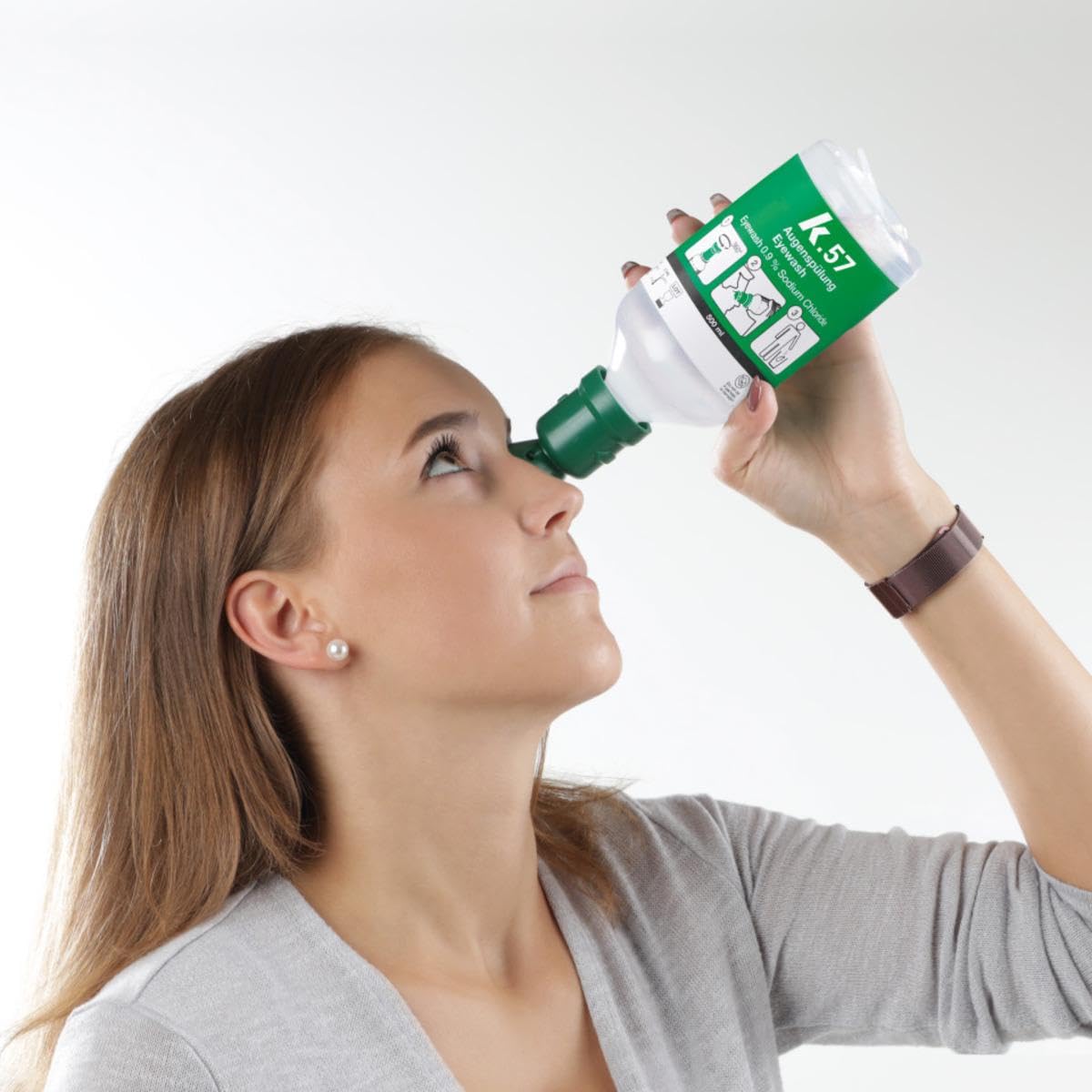 K.57 Augenspülflasche, DIN EN 15154-4, Spülzeit 10 Minuten, 1000ml/Flasche