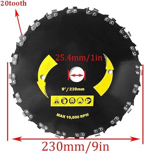 Miniatura 3 de Paquete de 2 cuchillas de corte de cepillo para motosierra, 9 pulgadas, 20 dientes, accesorios de repuesto para recortadoras de cuerdas,