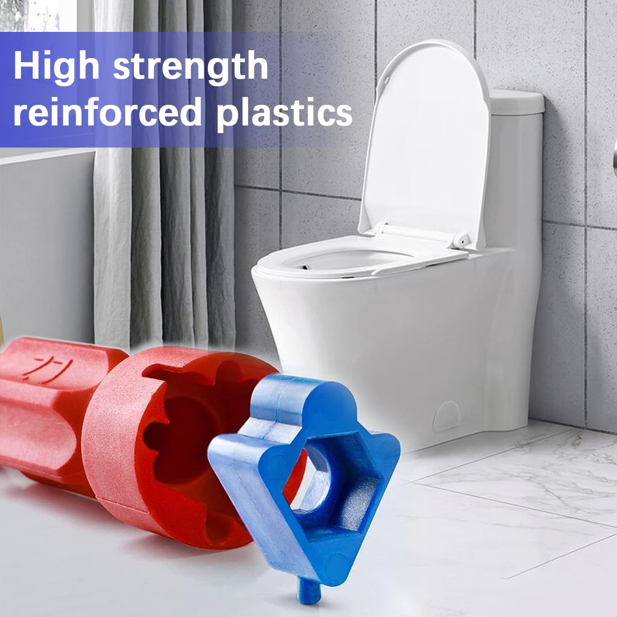 1 Set Toilet Seat Spanner Plumbing Tool with 1 Replacement Head, Universal Toilet Seat Fitting Tightening Tool - Image 4