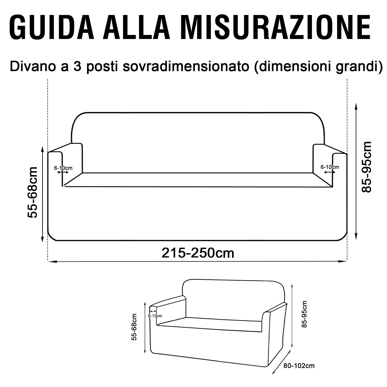BellaHills Impermeabile Copridivano Grande 3 Posti Con Braccioli(215-250cm), Super Elasticizzato Copri Divano, Copridivani Antiscivolo Antimacchia, Universale Sofa Cover Moderno, Marrone