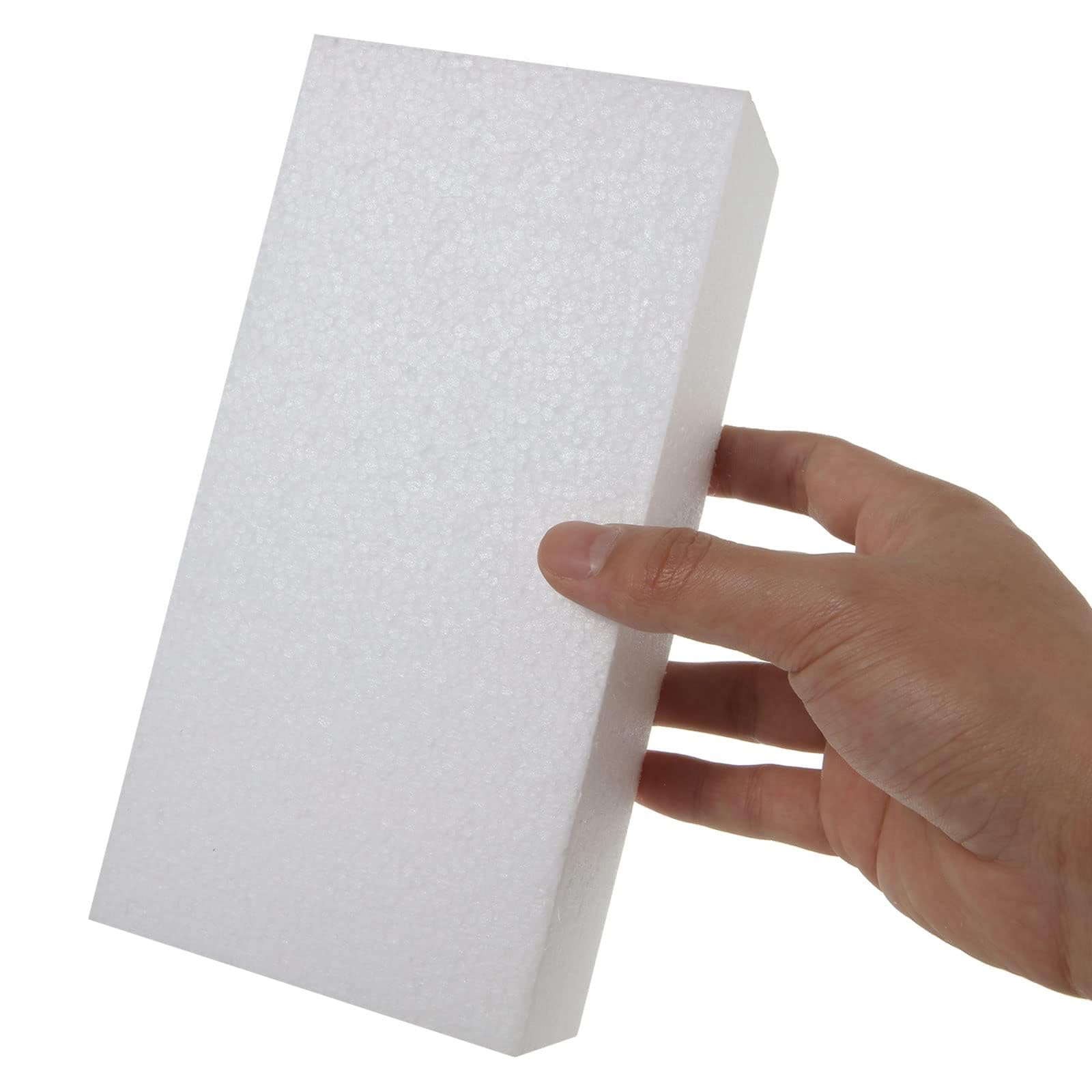 Pack de 12 Bloques de Espuma Blanca para Manualidades, Ladrillos de Poliestireno 20x10x5 cm, Planchas de Porexpan de Alta Densidad para DIY y Decoración, Corcho Blanco