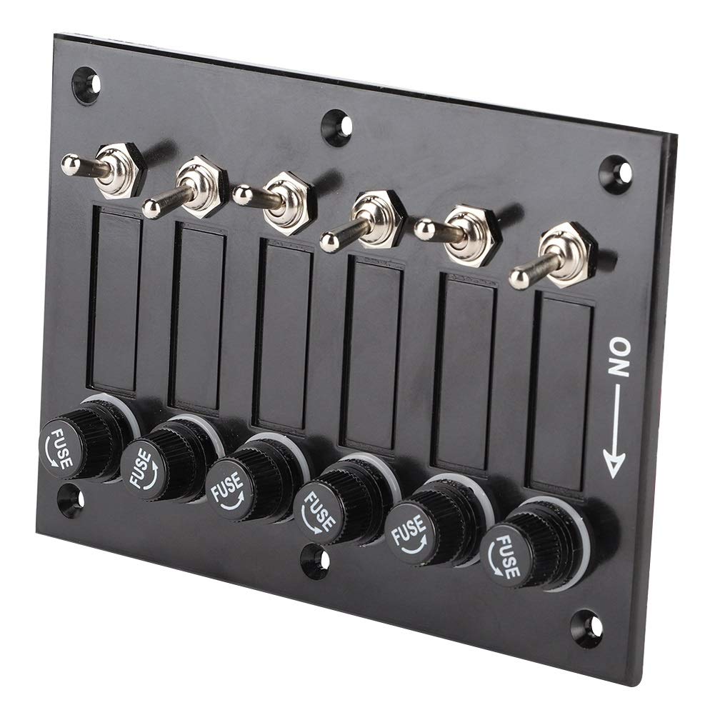 Delaman 6 Gang Pannello Interruttori, Pannello Interruttori Barca, ON/OFF Attiva/Disattiva Pannello Interruttori a Levetta per Roulotte per Barche Marine RV DC 12V/24V per Auto Barca Camper e Camion