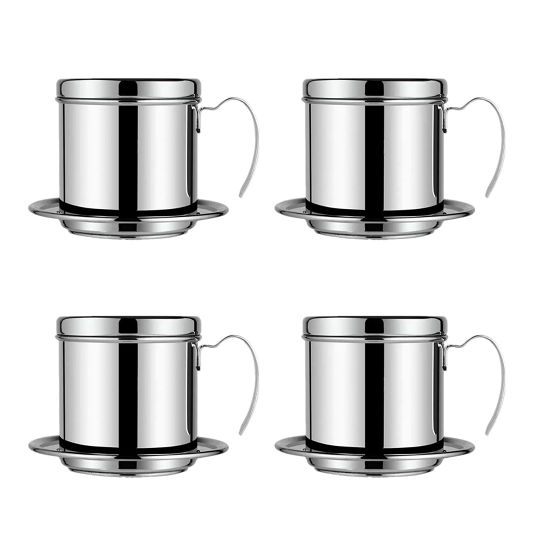 Hndhbfgrt 4X Vietnamese Coffee Filter Coffee Press Maker Reusable Phin Infuser Strainer Pot Coffee Drip Brewer Manual Coffee