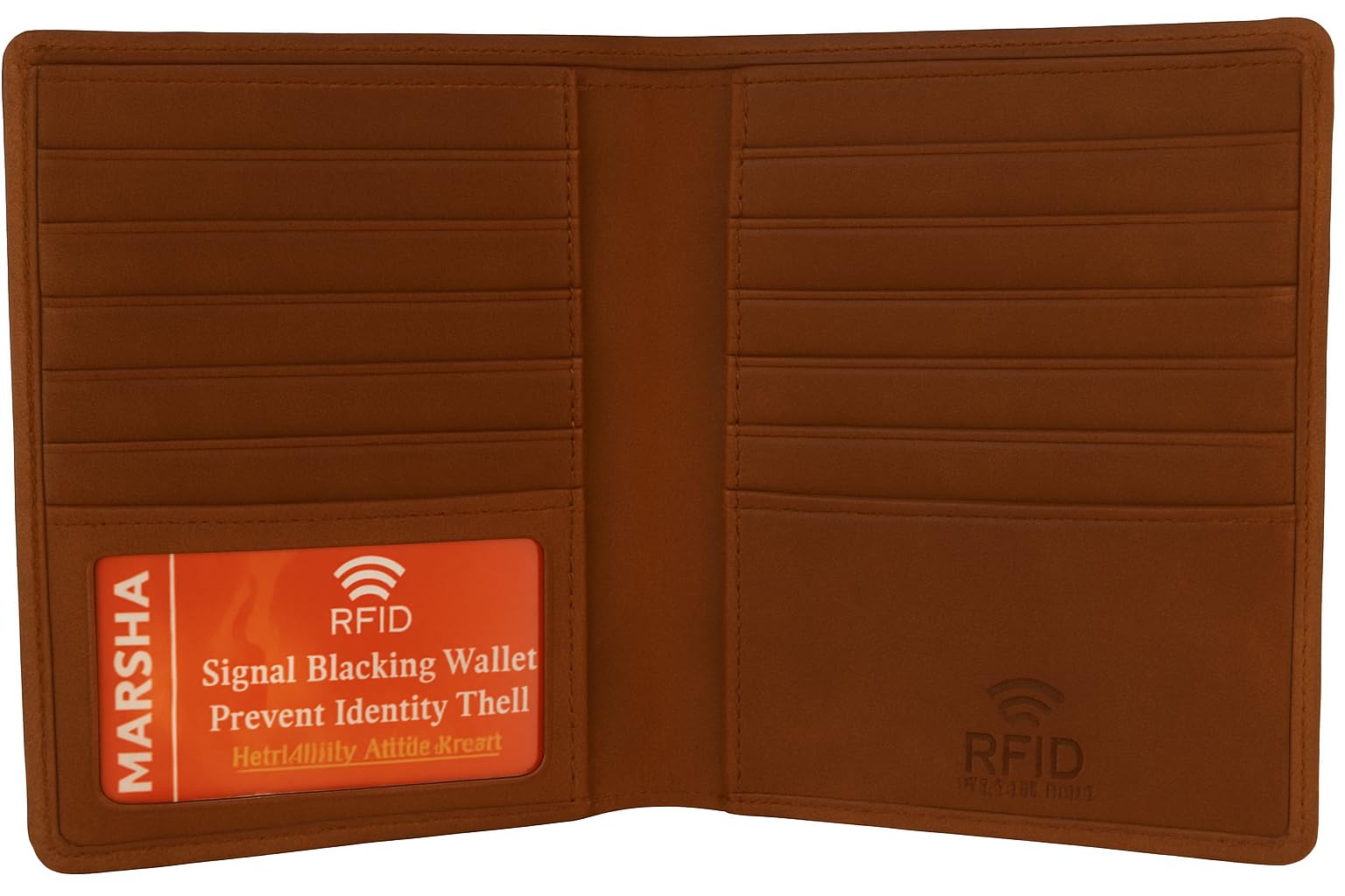 RFID Blocking Bifold Hipster Credit Card Wallet Premium Lambskin Leather (Antique)