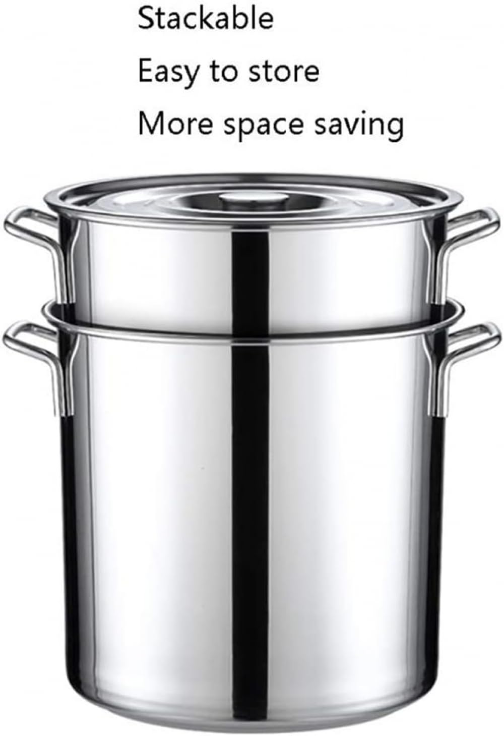 Stockpots - Pentola larga professionale in acciaio inox con coperchio, pentola a induzione lucidata a specchio, adatta per varie fonti di calore, 40 cm x 40 cm (45 l)