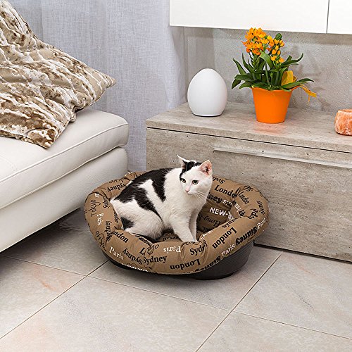 Ferplast Ersatzpolsterung für Hunde- und Katzenboxen, gepolstertes Kissen für Kunststoffboxen (Nicht im Lieferumfang enthalten), waschbar, verstellbar (52 x 39 x 21 cm), Größe XXS, Braun