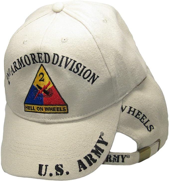 Flakita's Novelties United States 2nd Armored Division Hell on Wheels Shadow Khaki Cotton Adjustable Embroidered Cap Hat