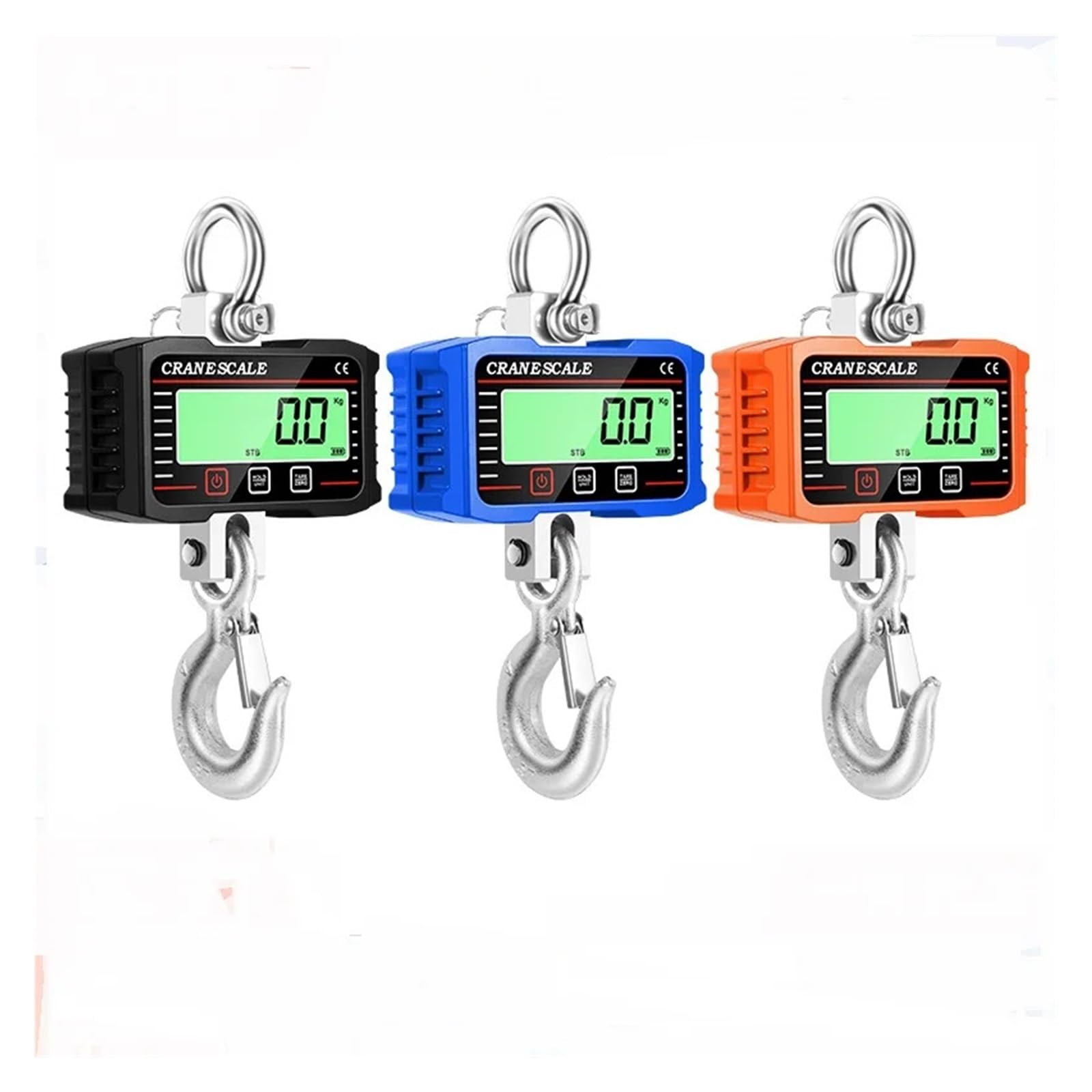 Báscula de grúa digital LCD 1500 KG, balanza pesaje con gancho aleación resistente industrial alta carga 500 kg/1 T, báscula colgante N/lb/kg para Mercado, Construcción(1000kg Orange)