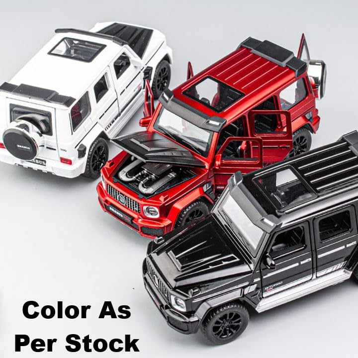 Image of Diecast Mercedes AMG G63 G-Wagon Toy Car - 1:32 Scale Alloy Car with Light & Sound, Pull-Back Off-Road SUV Toy for Kids Collectors, Gift for Boys & Enthusiasts (Color As Per Stock)