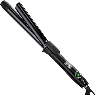 1 Inch Curling Iron with Clipped Tourmaline Ceramic Barrel Professional Hair Curler up to 450°F Dual Voltage for Traveling 60 Mins Auto Off Suit for Different Hairstyle (Black, 1 Inch)