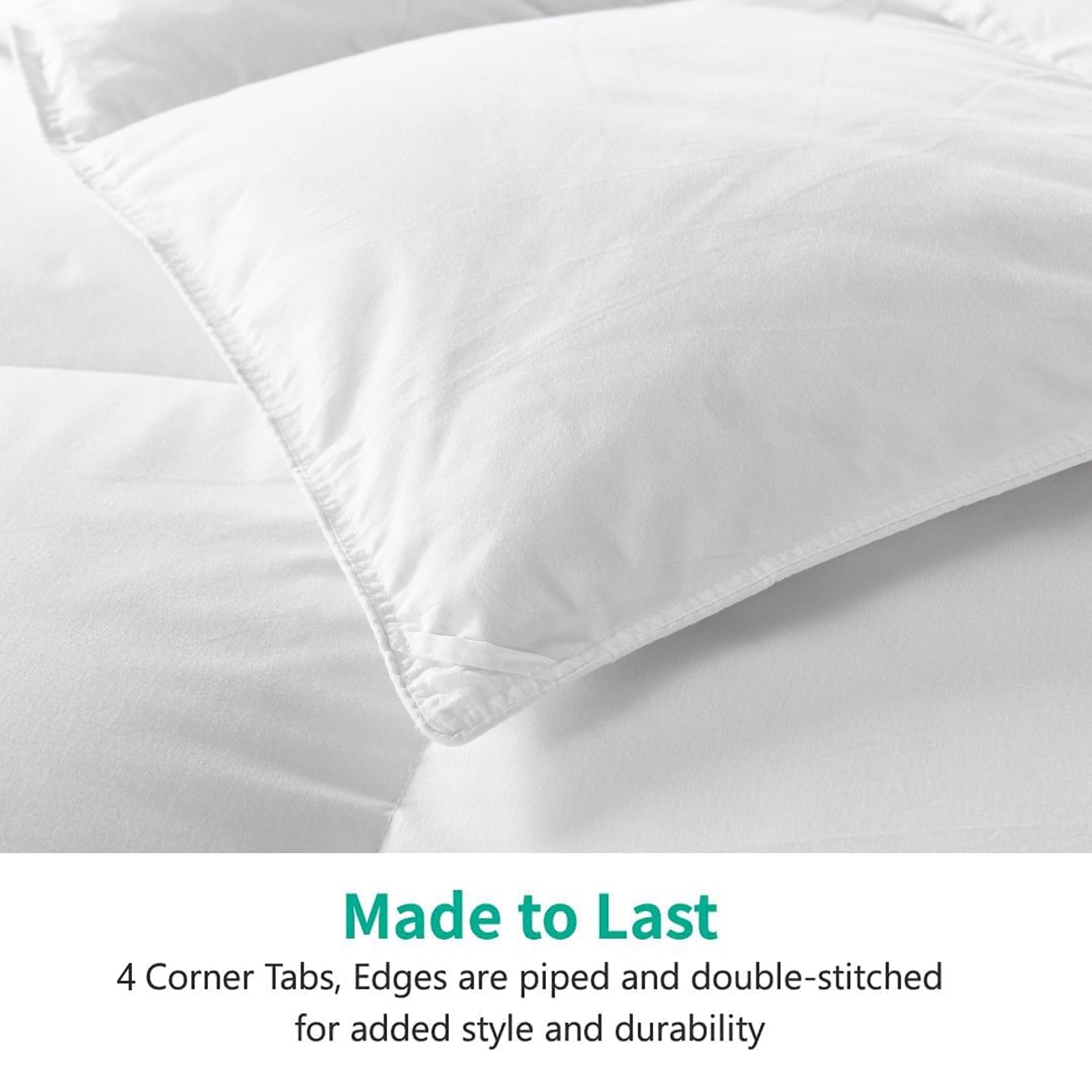 APSMILE Couette en Duvet et Plume Naturelle 4 Saisons Tempéré pour 2 Personne Couverture Chaude Légère 240 x 260 cm Confortable