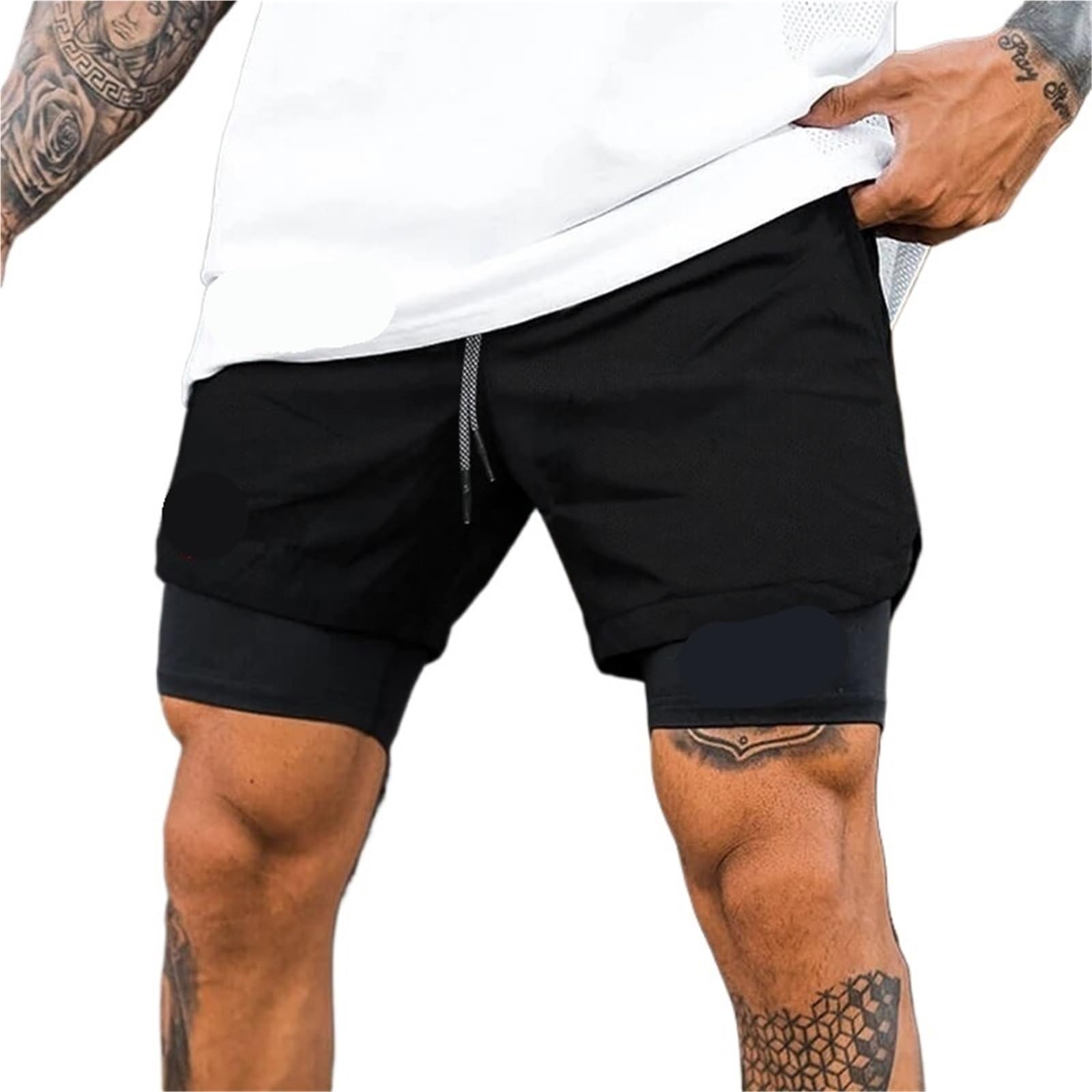 Pantaloncini da Spiaggia Pantaloncini Attillati da Allenamento Fitness Uomo, Stampati, Estivi, ad Asciugatura Rapida, Jogging, Spiaggia, Palestra, Esterno, Sportivi per Viaggiare