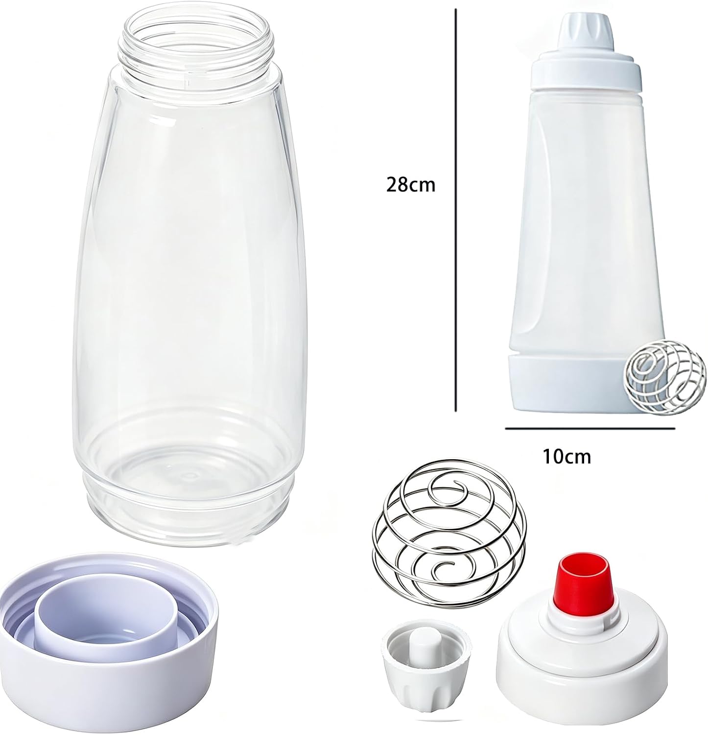 2 Pack Pancake Batter Dispenser, 34oz Batter Mixer Dispenser