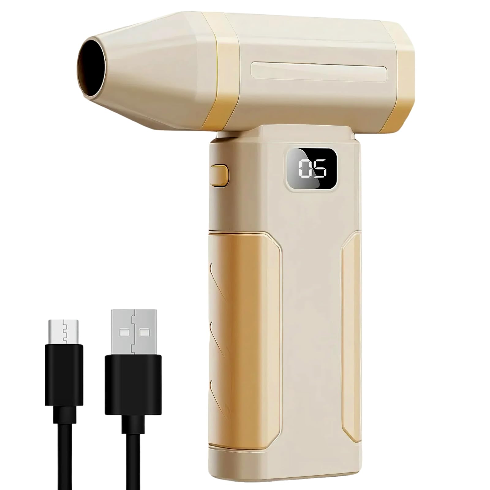 Credelin Electric Air Duster, 100000RPM Super Power Cordless Air Blower, 5-Gear Adjustable Mini Blower with Rechargeable Battery & LED Light for