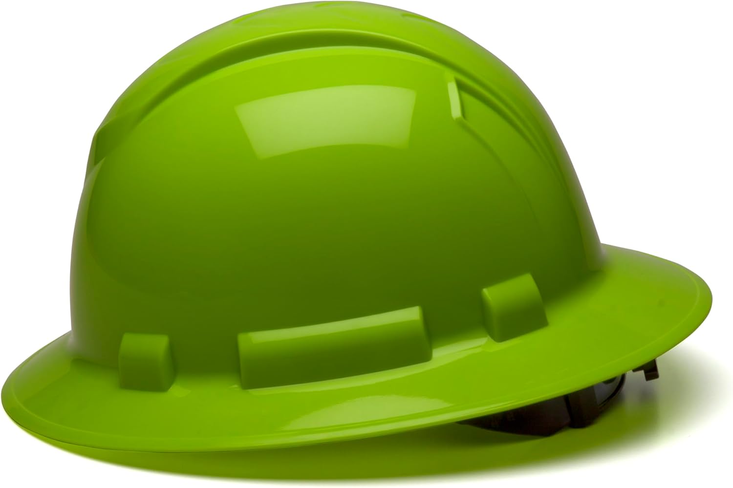 Pyramex Ridgeline Full Brim Hard Hat 4 Point Ratchet Hi Vis Lime