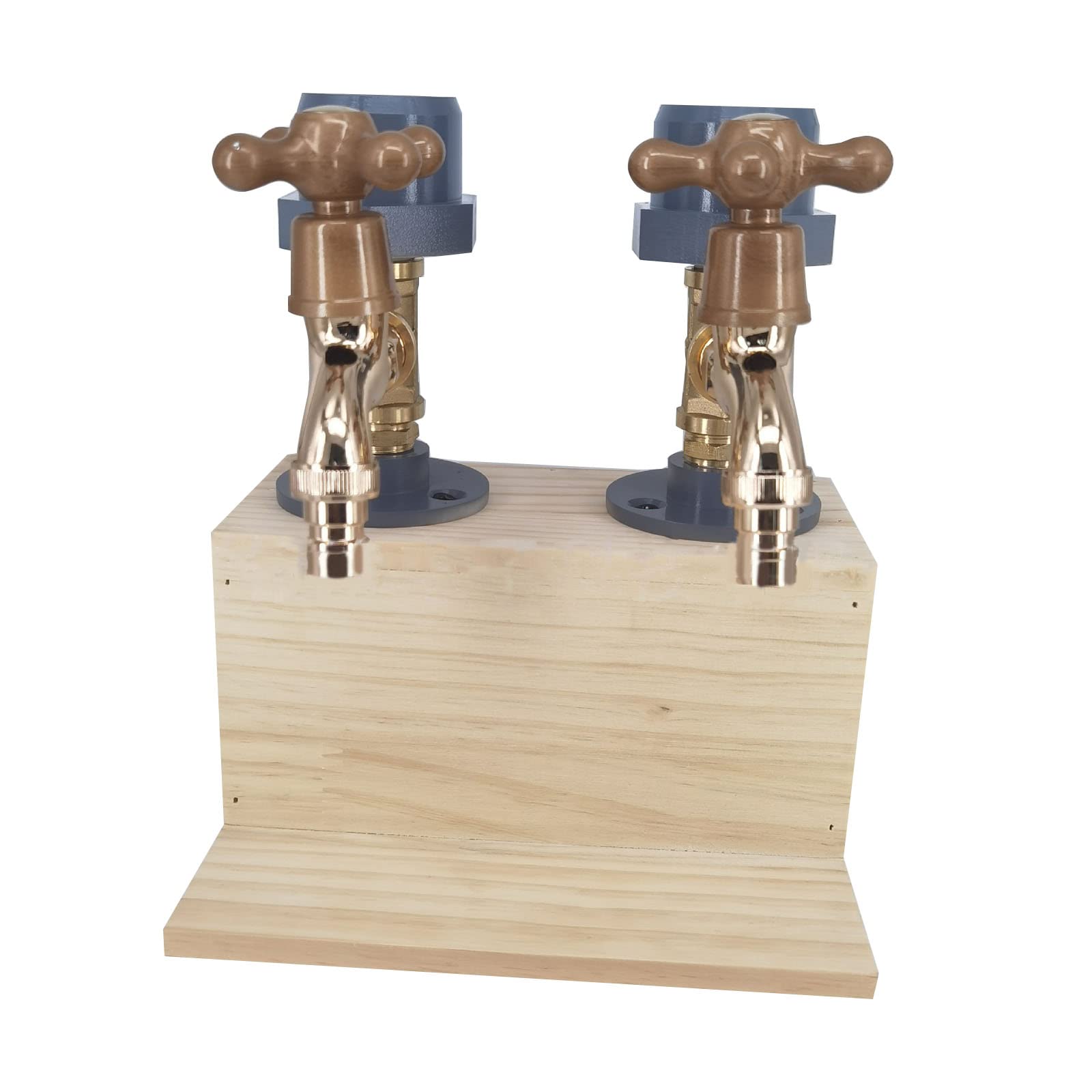Christol Double Head Whiskey Liquor Dispenser Wood Whiskey Dispenser Faucet Shape Liquor Alcohol Party Bar And Beverage Stations Pipe Dispenser