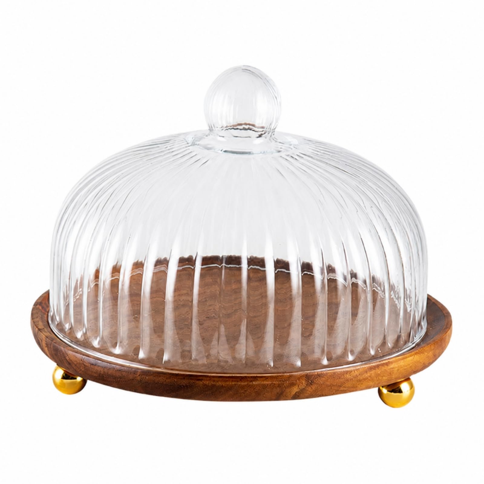 Cloche à Gâteau Polyvalent Plateau à Desser sur Pieds Dôme Traparent Aliment Présentoir à Gâteaux Cvercle, M