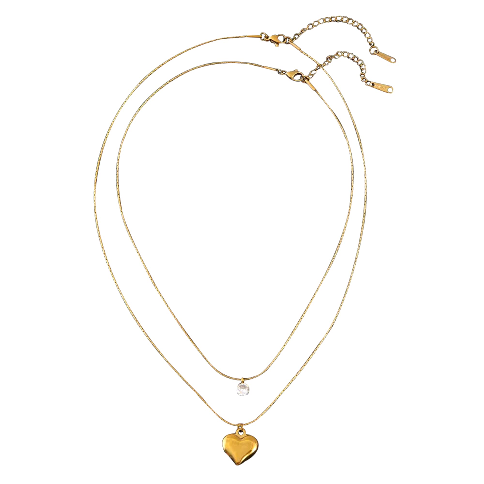 GenericDouble layer 18 K gold plated pendant necklace