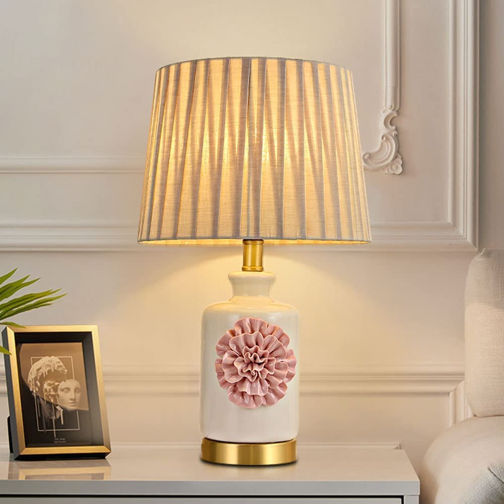 Lampa stołowa Lampka nocna Lampa nocna Ceramiczna lampa stołowa Nowoczesna prosta ręcznie robiona kwiatowa lampa nocna biurko Lampa nocna do sypialni Dekoracja salonu Lampy stołowe Lampa stołowa do