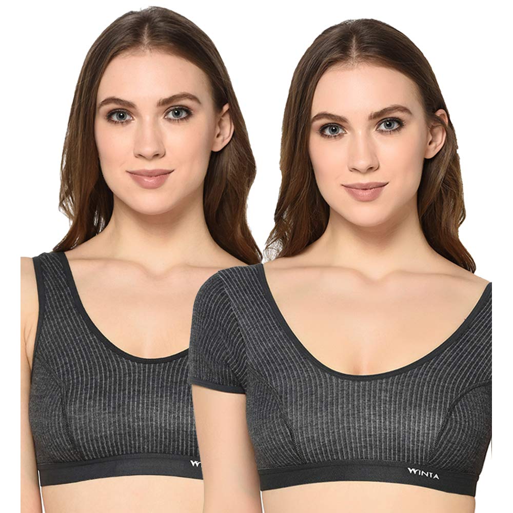 Women Thermals Top Pack of 2 Grey-image-5