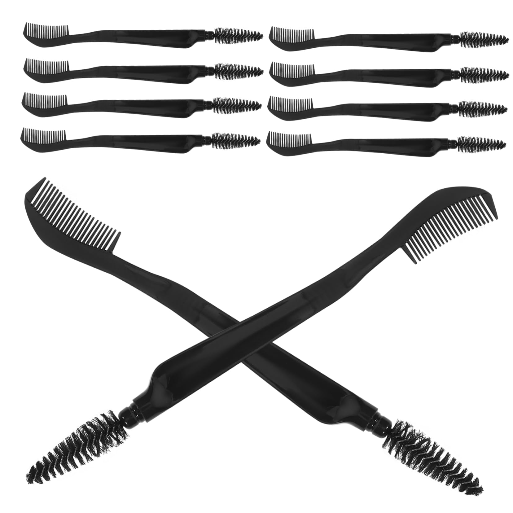 FOMIYES Eyebrow Spoolies Set 10pcs Dual Use Eyebrow Brush and Lash Comb Makeup Tool for Smooth Lash and Brow Styling