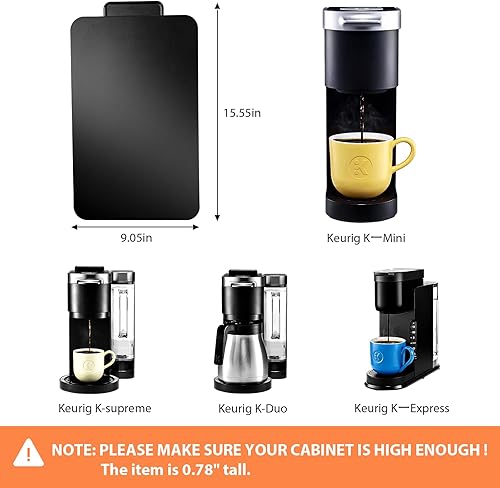 Miniatura 5 de Bandeja deslizante para cafetera, deslizadores de cafetera para mostrador de electrodomésticos de cocina pesados, bandeja enrollable debajo del