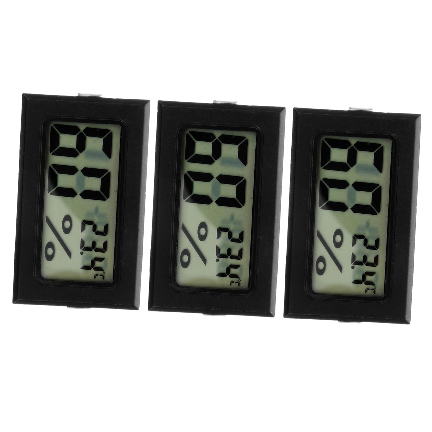 Amosfun 4 Sätze Hygrometer-thermometer Hygrometer Für Innen Feuchtigkeit Kleines Digitales Zimmerthermometer Drinnen Kleines Innenthermometer Abs Schwarz 3 Stück * 4