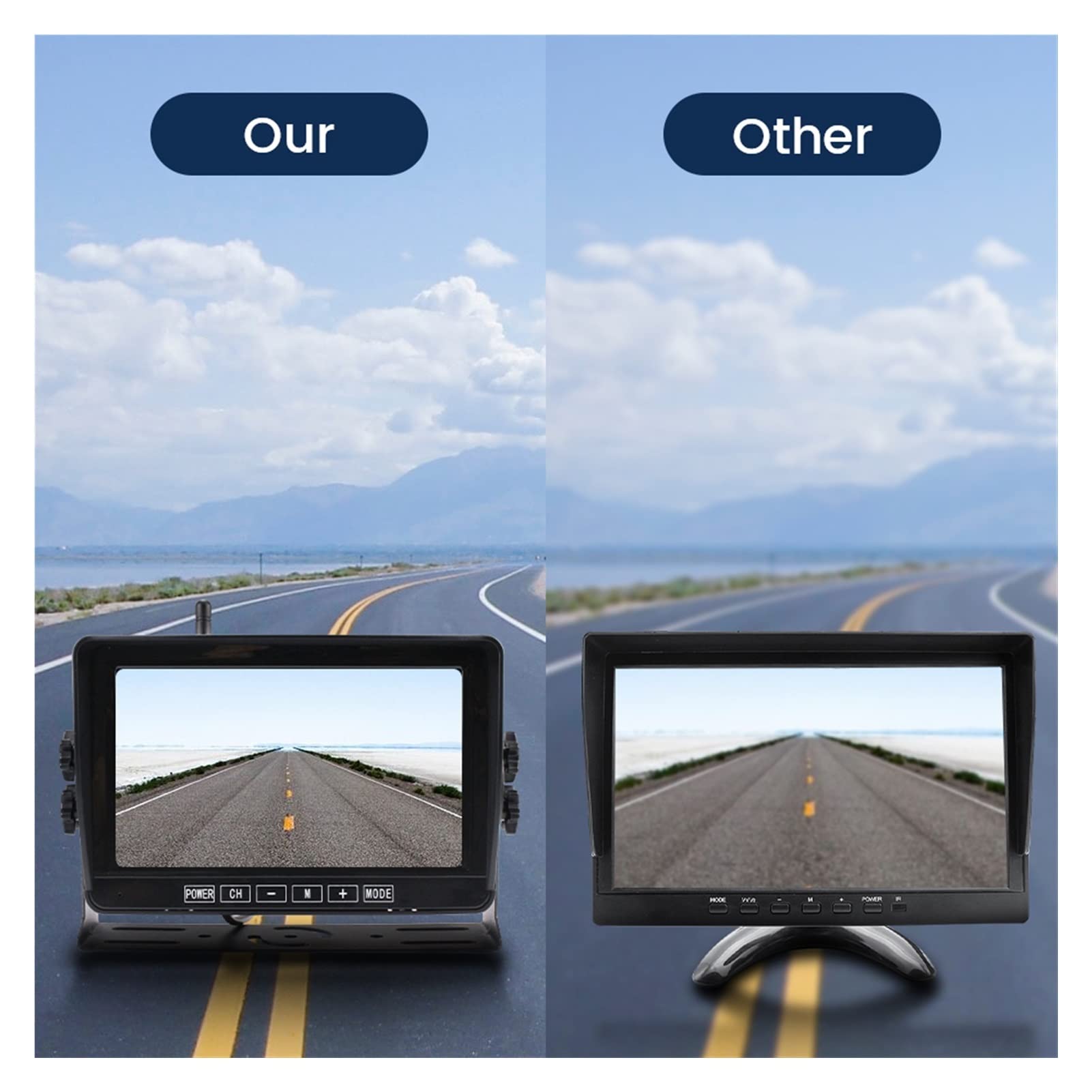 HD 7. Cal IPS HD. Bezprzewodowy samochód 4 kanałów DVR. Monitorowanie pojazdu Rejestrator WIFI Kamera WiFi do ciężarówki autobusowej(Monitor add 4 Camera)