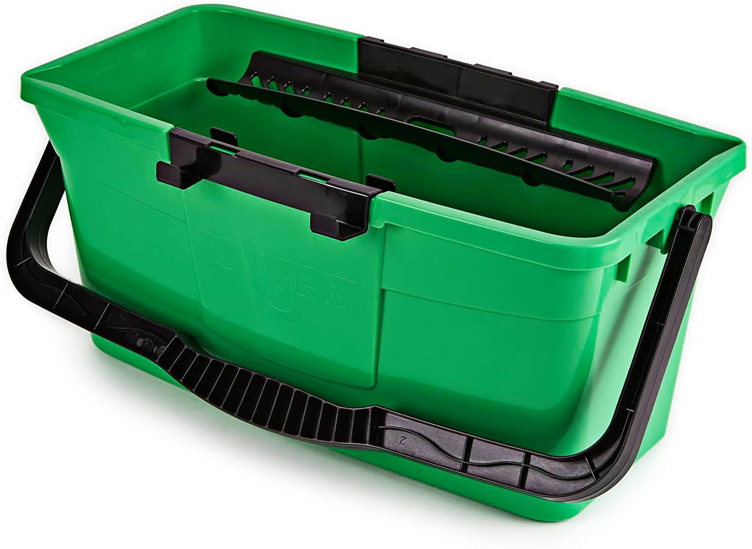 Unger QB12B Bucket 12 Litres for Washers up to 35 cm Wide with Litre Scale Including Strainer as Shelf Rectangular Shape
