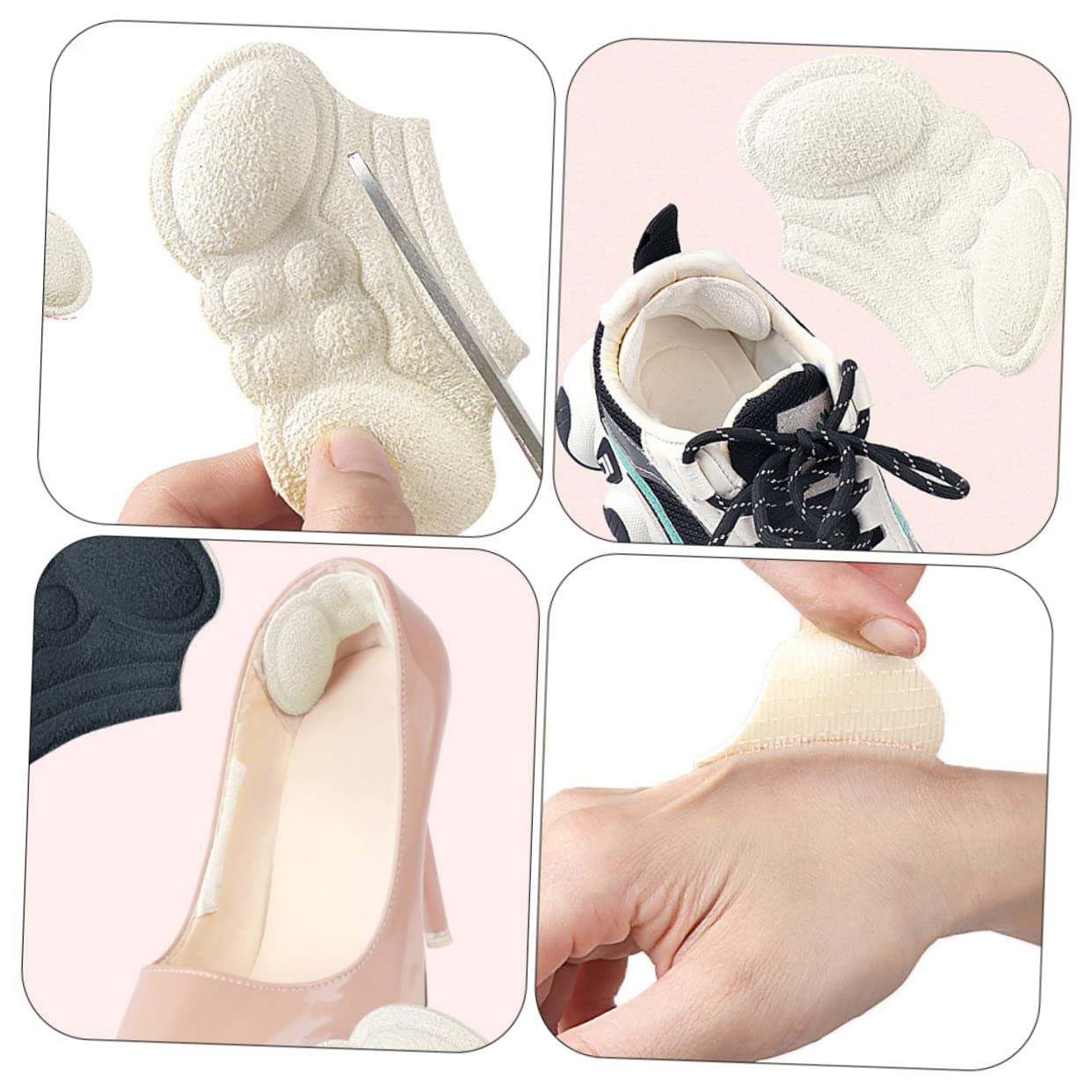 SOLUSTRE 20paare Fersenpolster Für Hohen Antirutsch Fersenpolster Zugeschnittene Einlagen Für High Heels Atmungsaktive Fersenliner Für Lange Und Tägliches Tragen