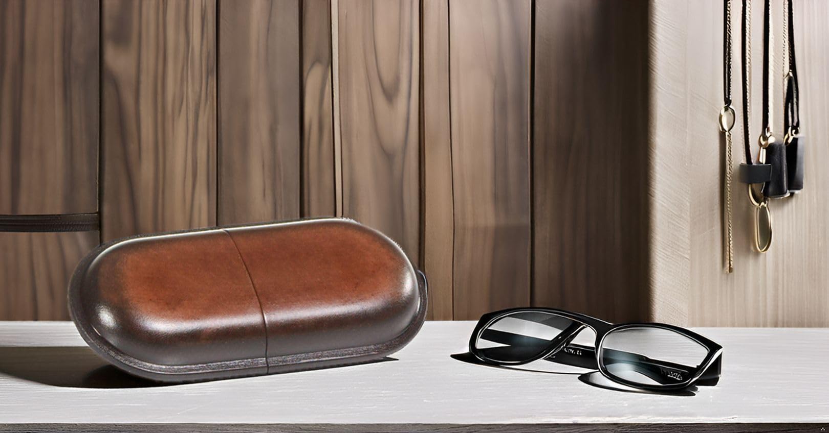 MIKA Brillenetui Groß Aus Echt Leder/Sattelleder, Etui Für Brillen Und Sehhilfen, Sonnenbrillenetui Für Damen Und Herren Equipaje- Equipaje de mano Unisex adulto (Pack de 1)