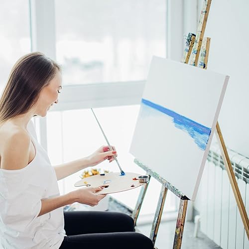 Miniatura 7 de PHOENIX - Lienzos estirados de algodón de grano fino para pintura, 4 unidades de 16 x 20 pulgadas, 11.2 oz, perfil imprimado de 34 de pulgada,