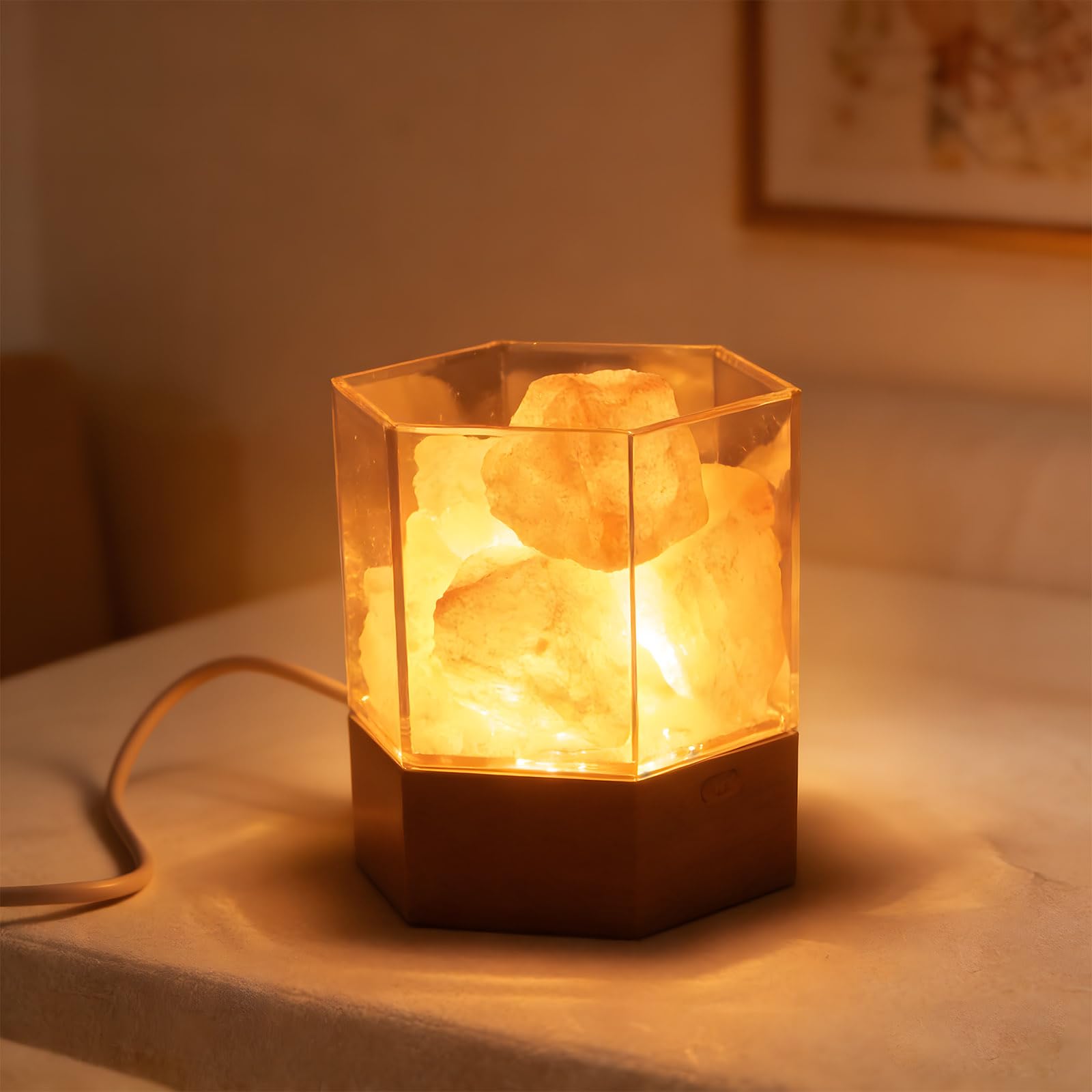 Apradas Himalayan Salt Lamp, 7 Colors, Dimmable Rock Salt Lamp Rechargeable
