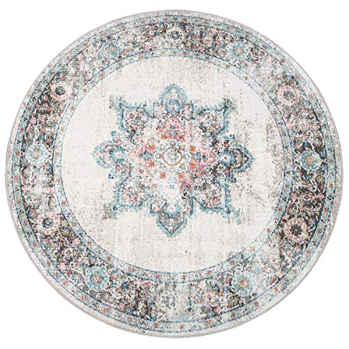 Paco Home In- & Outdoor-Teppich Für Balkon Terrasse, Kurzflor Mit Orient-Design In Beige, Grösse:Ø 160 cm Rund – Bild 7