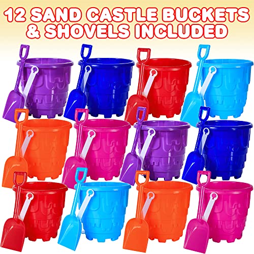 ArtCreativity Beach Sand Castle Buckets and Shovels Set, Includes 12
