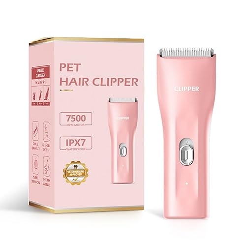 Dog Cat Home Hair Waterproof Clipper Portable Electric USB Rechargeable Pet Grooming Tools Low Noise Shaver Cordless Trimmer for Small and Large Pets