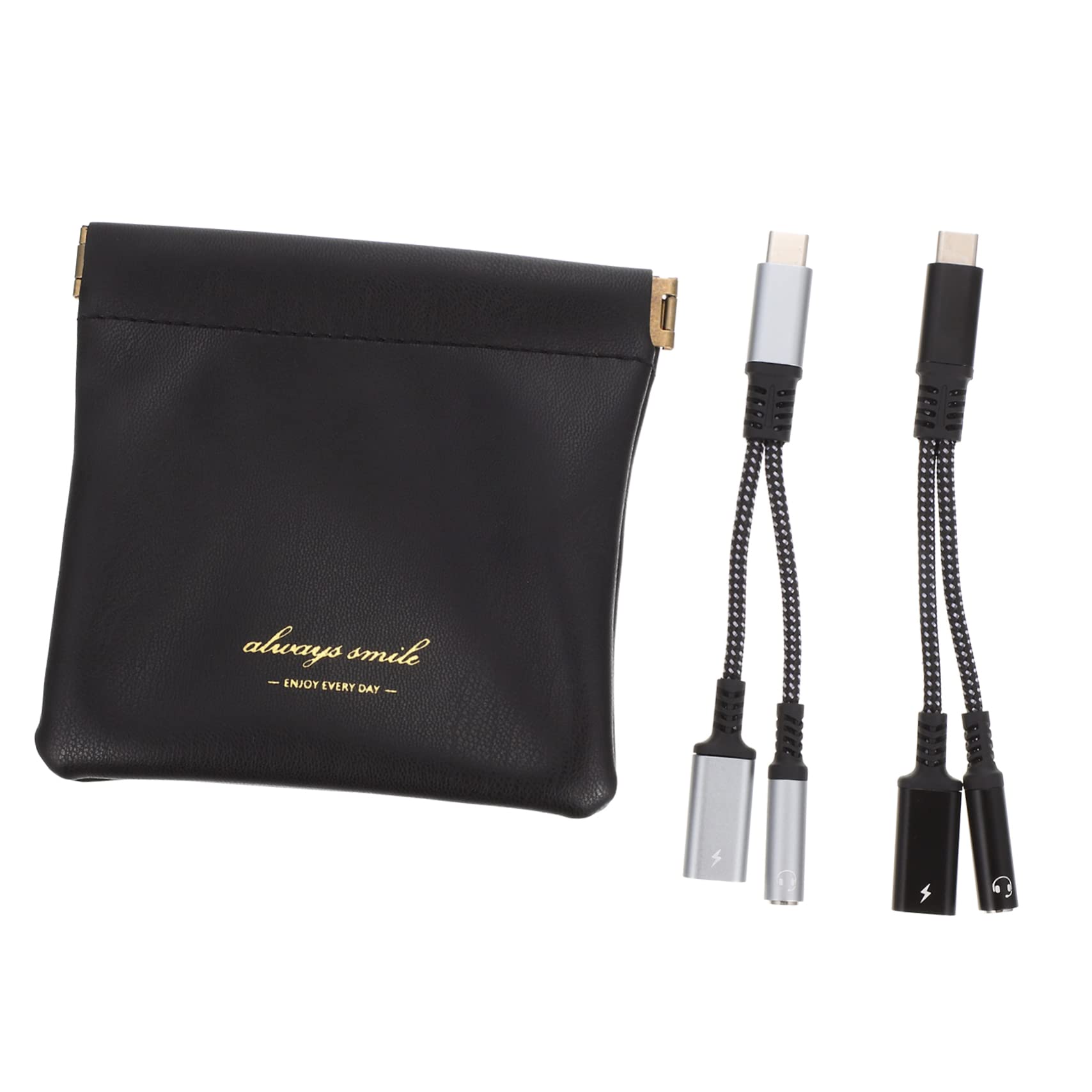 Homoyoyo Adaptador USB C a 3, 5mm para Auriculares y Carga, Portátil | Nylon y Aleación de Aluminio, Compatible Tablet y Móvil USB C, Diseño Compacto de Dos en Uno