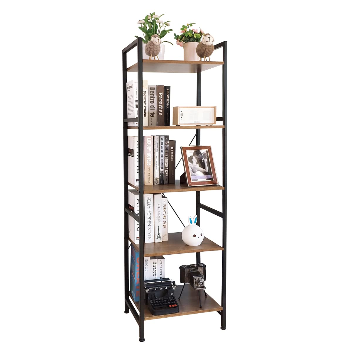 Buy OGCAU Bookcase and Bookshelf 5 Tier Display Shelf, Industrial