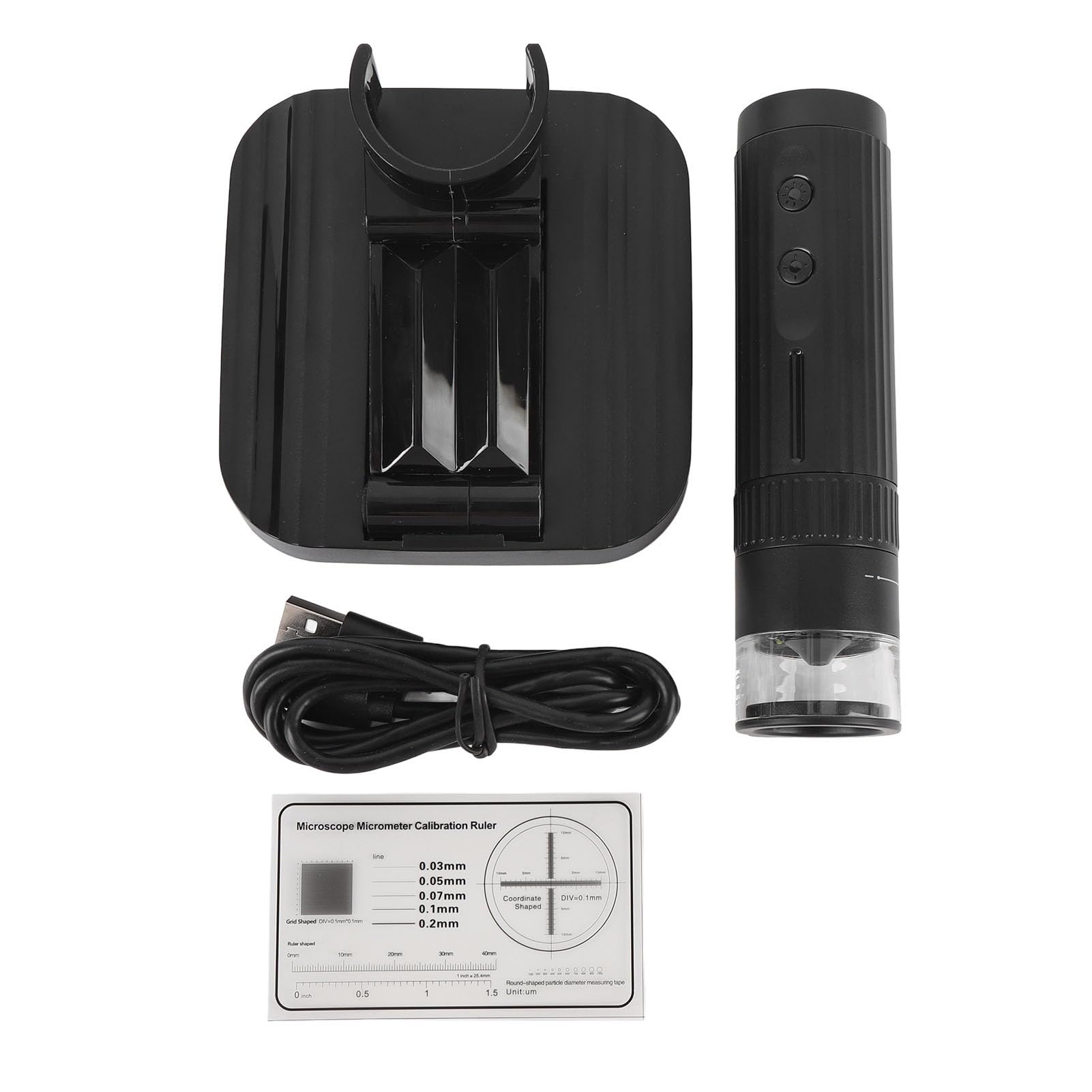 Fabater 1080P-Digitalmikroskop mit Stabilem Ständer und 8 LED-Leuchten für Hobbyisten und Studenten, Kabellos über USB Wiederaufladbar, 50- Bis 1000-fach