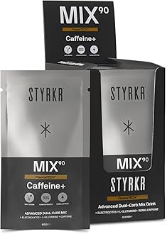 Energy Powder with Caffeine by Styrkr - Pack of 12 Energy Powder Sachets Caffeine for Cycling & Running - Approved by Endurance Atheletes - 90g of Carbs via Advanced Dual-Carb Formula - MIX90 12x Pack