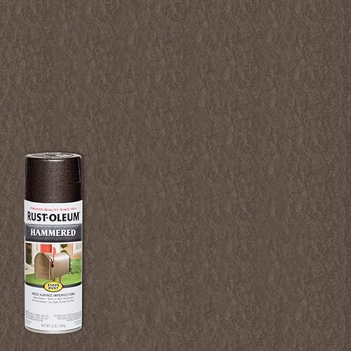 Miniatura 2 de Rust-Oleum 7218830  Pintura en aerosol con efecto martillado para prevención del óxido 12 oz 340 g color bronce oscuro