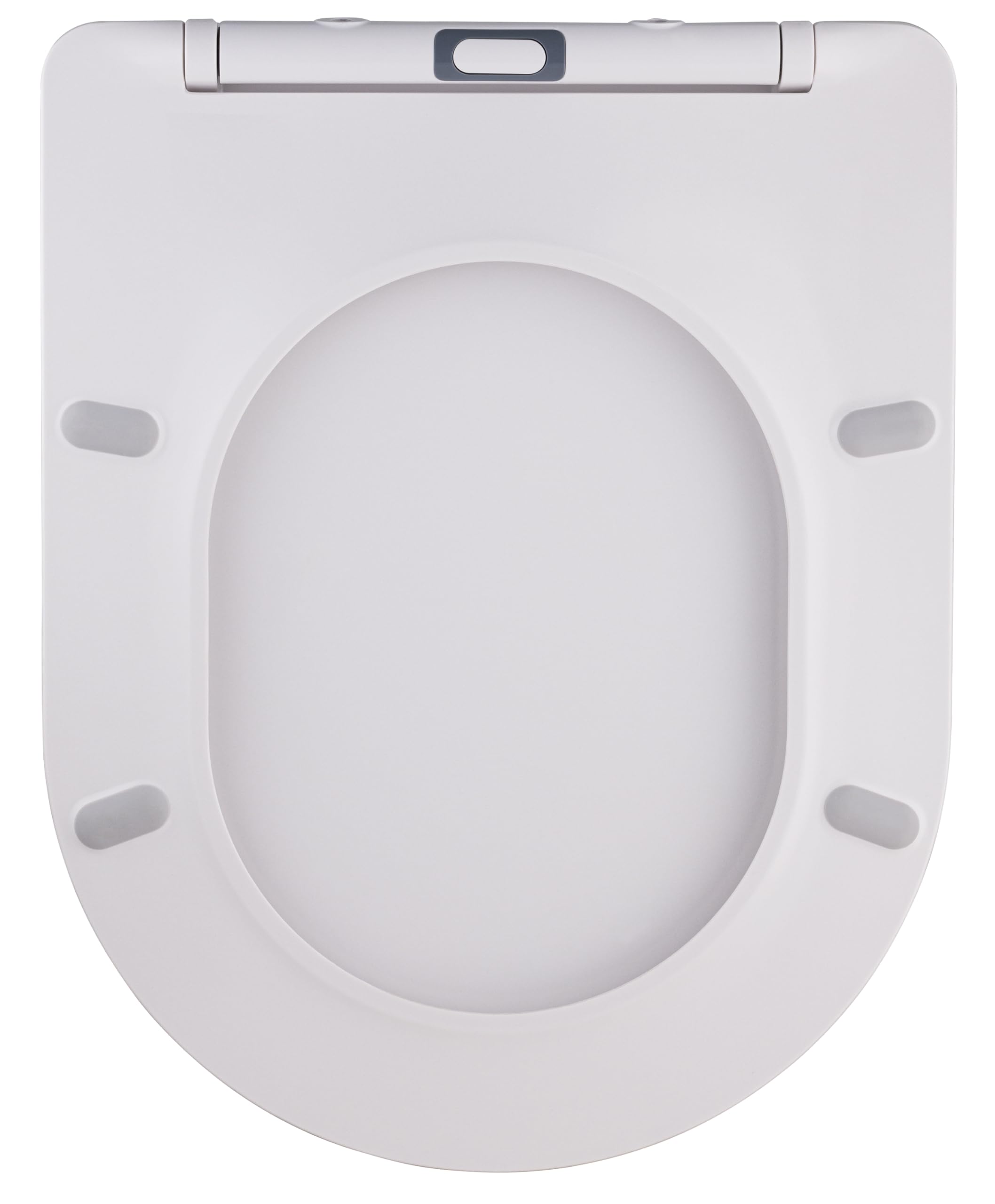Abattant WC blanc universel clipsable/nettoyage facile - lunette de toilettes Thermodur extra plat frein de chute forme D NOYON & THIEBAULT