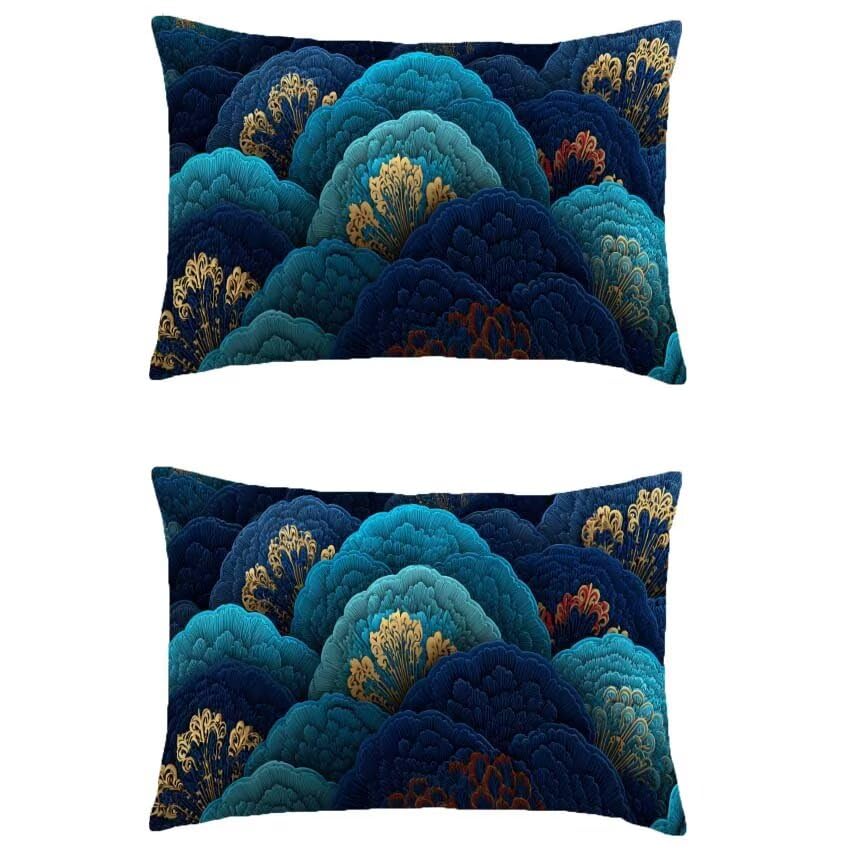 Kissenbezug 30x50cm Outdoor Kissen Wetterfest Zusammenfassung Rechteckig Deko Kissen Blau Zierkissenbezüge Leinen Zierkissen Deko Gartenkissen...