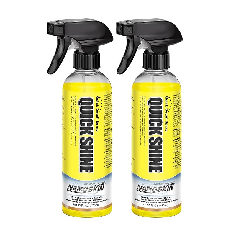 Spray detailer automotivo Nanoskin Quick Shine para brilho e lubrificação de clay bar, 2 frascos de 480 mL