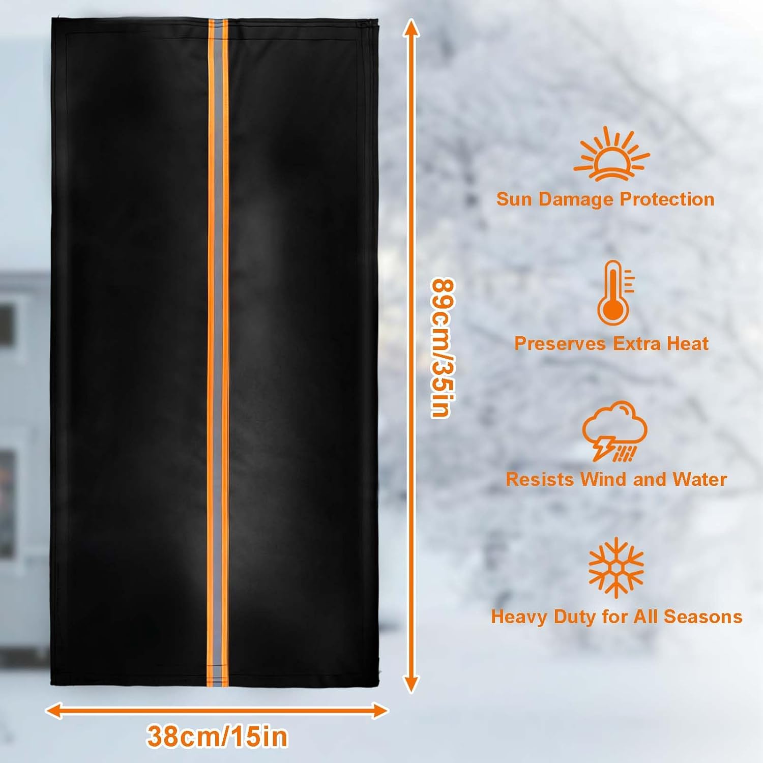 Outdoor Faucet Cover for RV Park & Yard Hydrant 35"x15" Waterproof Extended Spigot Insulated Water Faucet Cover Large Freeze and Heat Protector for Winter Outside Garden Lawn Backflow Sprinkler System
